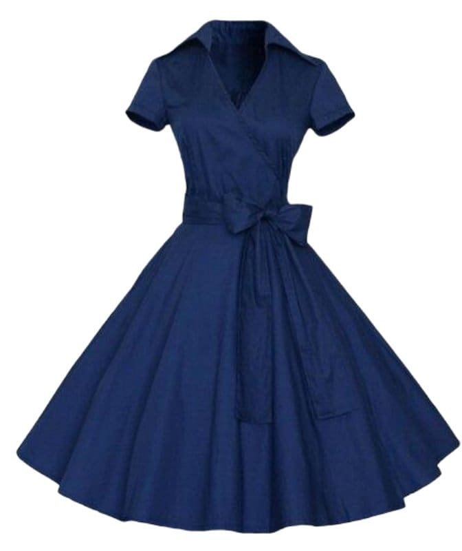 Robe Vintage Année 50 Bleu - Louise Vintage