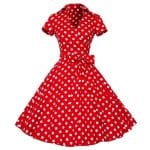 Robe Vintage Année 50 Rouge - Louise Vintage