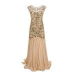 Robe Vintage Années 20 Flapper Beige - Louise Vintage