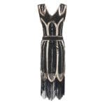Robe Vintage Années 20 Gatsby Noir Or - Louise Vintage