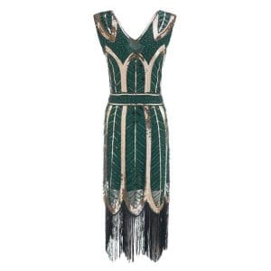 Robe Vintage Années 20 Gatsby Vert - Louise Vintage