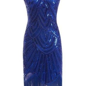 Robe Vintage Années 20 Grande Taille Art Déco Bleu - Louise Vintage