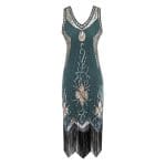 Robe Vintage Années 20 Grande Taille Charleston Vert - Louise Vintage