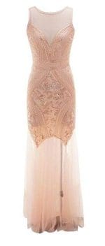 Robe Vintage Années 20 Longue Rose - Louise Vintage