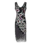 Robe Vintage Années 20 Mi Longue Noir - Louise Vintage