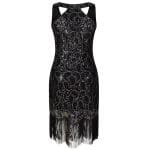 Robe Vintage Années 20 Sexy Noir - Louise Vintage