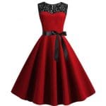 Robe Vintage Dentelle Rouge - Louise Vintage