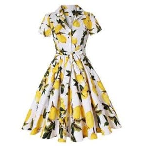 Robe Vintage Grande Taille 60s Citron - Louise Vintage
