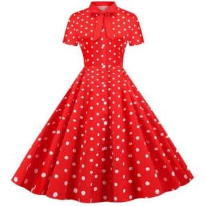 Robe Vintage Rétro Rouge - Louise Vintage