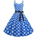 Robe Vintage Rockabilly Bleu Pois - Louise Vintage