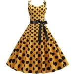 Robe Vintage Rockabilly Jaune Pois - Louise Vintage