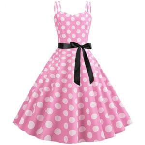 Robe Vintage Rockabilly Rose Pois - Louise Vintage