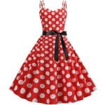 Robe Vintage Rockabilly Rouge Pois Blancs - Louise Vintage