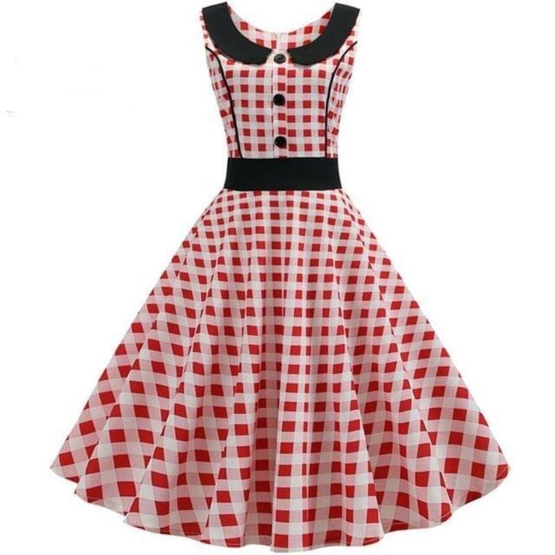 Robe Vintage Rouge et Blanche - Louise Vintage
