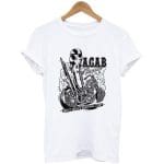 T Shirt Rétro Femme Motorcycle Blanc - Louise Vintage