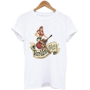 T Shirt Retro Femme Pin Up Blanc - Louise Vintage