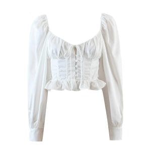 Top Vintage Blanc à Lacets - Louise Vintage