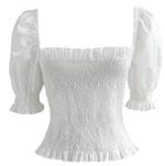 Top Vintage Blanc Col Carré - Louise Vintage