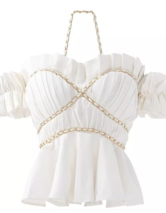 Top Vintage Blanc Dos Nu - Louise Vintage