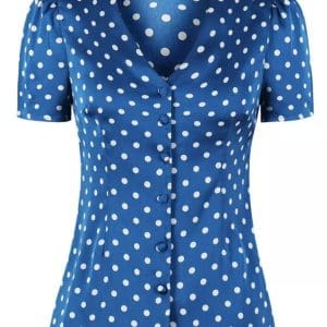 Top Vintage Bleu Pois - Louise Vintage