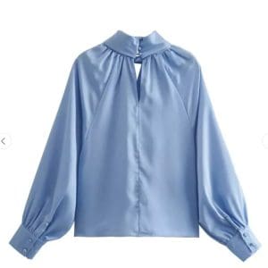 Top Vintage Blouse Bleu - Louise Vintage