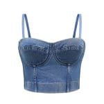 Top Vintage Bustier Jeans Denim - Louise Vintage