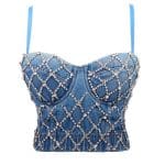 Top Vintage Bustier Jeans Perlé - Louise Vintage