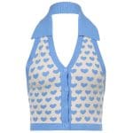 Top Vintage Coeurs Bleu - Louise Vintage