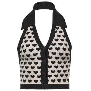 Top Vintage Coeurs Noir - Louise Vintage