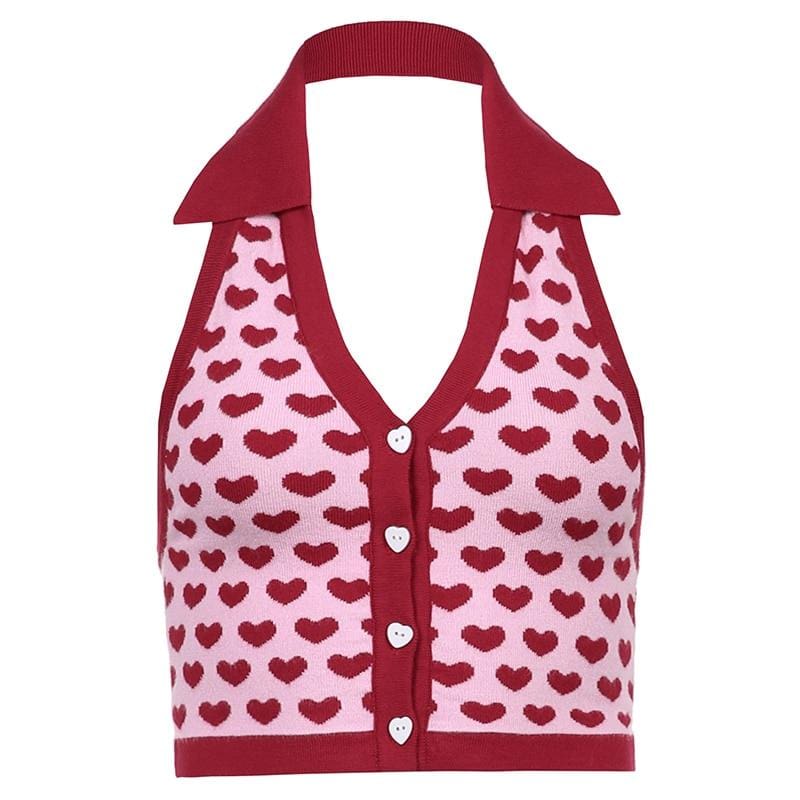 Top Vintage Coeurs Rouge - Louise Vintage