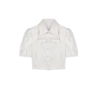 Top Vintage Court Chic Blanc - Louise Vintage