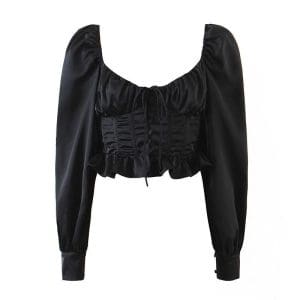 Top Vintage Noir à Lacets - Louise Vintage