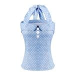 Top Vintage Pin Up Bleu - Louise Vintage