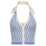 Top Vintage Sexy Rayé Bleu - Louise Vintage