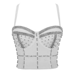 Top Vintage Strass Blanc Pierres - Louise Vintage