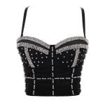 Top Vintage Strass Noir Pierres - Louise Vintage